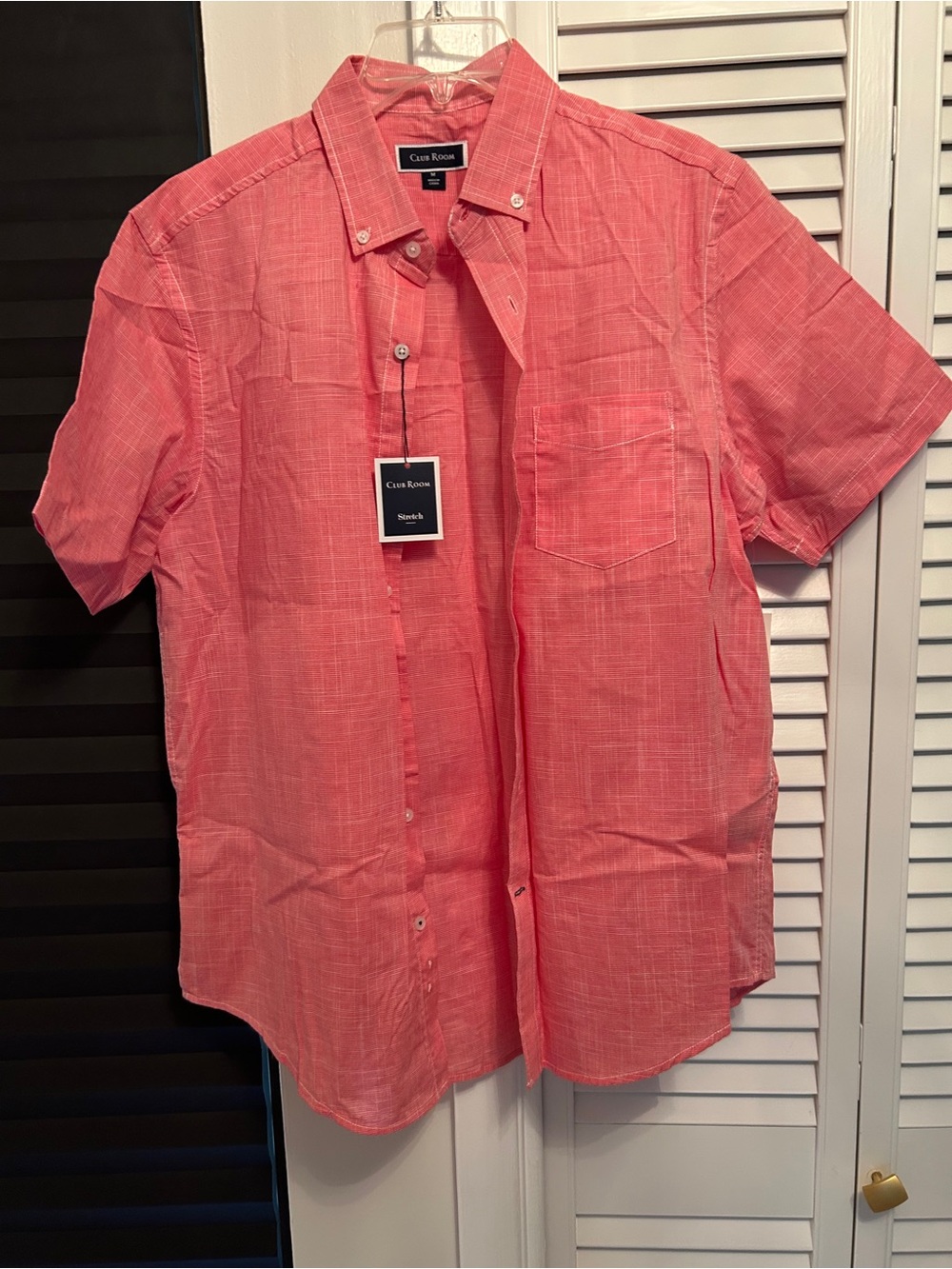 Club Room Coral Short-Sleeve Button-Down Shirt